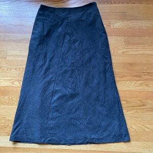 Tribal Gray Faux Suede Midi A-Line Skirt